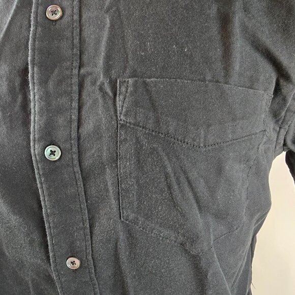 Buck Mason Shirt Mens Medium Black Button Up Long Sleeve Pocket Rayon Casual - Picture 4 of 12